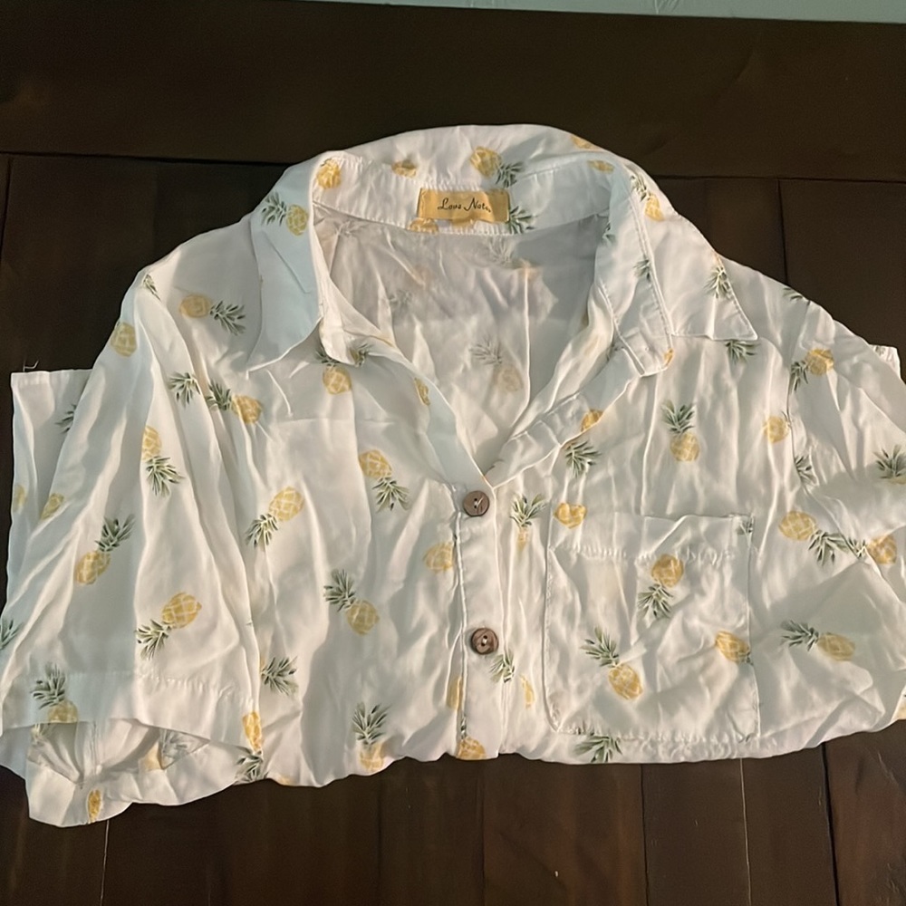 Bright White Pineapple Hawaiian Shirt - Picture 8 of 9